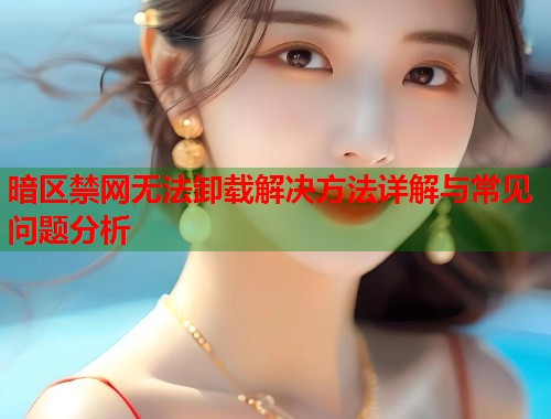 暗区禁网无法卸载解决方法详解与常见问题分析