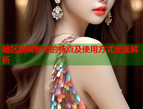 暗区禁网账号的特点及使用方式全面解析