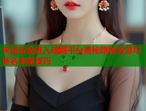 快速安全进入暗网平台揭秘隐秘资源与匿名浏览技巧