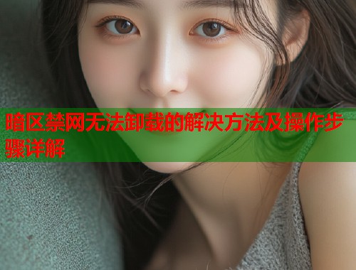 暗区禁网无法卸载的解决方法及操作步骤详解